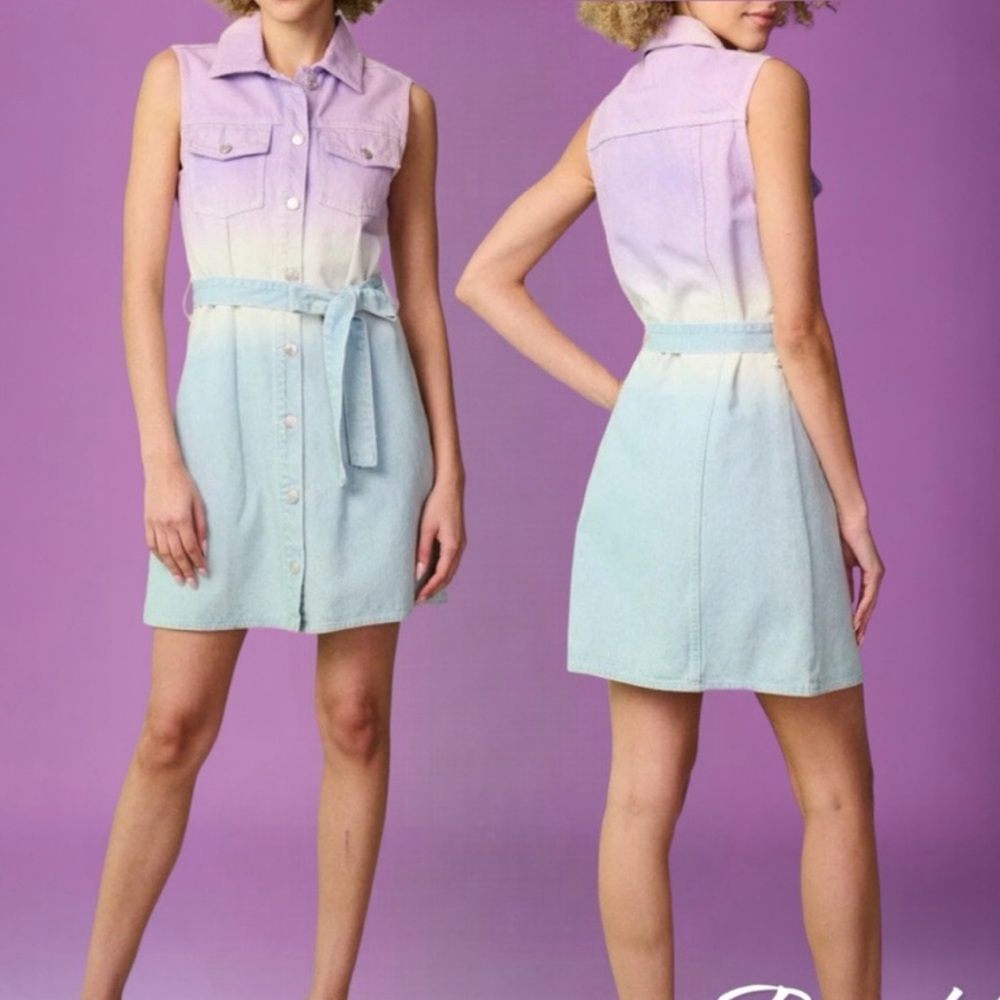 Signature Lavender and Blue Denim Mini Dress